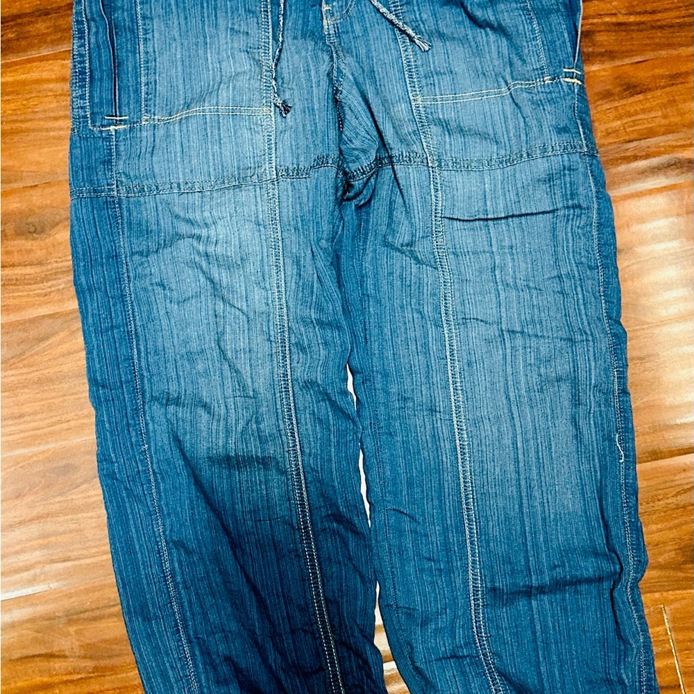 We The Free Women’s Angelo Tie Waist Jeans in Pure Water Size L Boho Free People